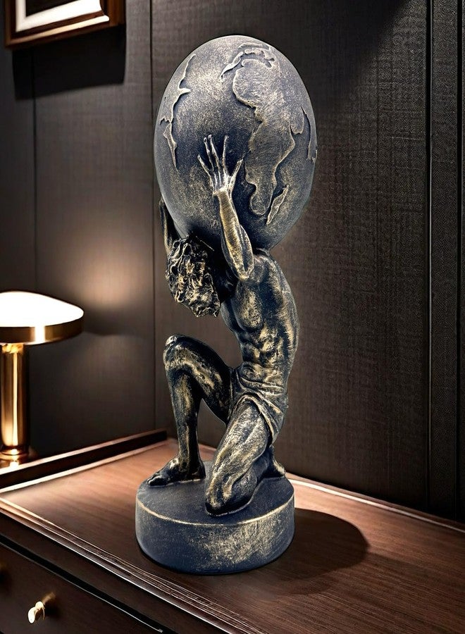 SHTWX 10.5 Inch Bronze Greek Atlas Holding World Statue Sculpture Figurine Home Office Living Room Desktop Display Decor Decorative Decoration - Image 1